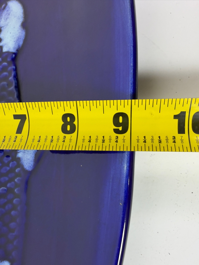 Vintage Studio Art Pottery Cobalt Blue Glazed Oval Fish Platter Serving Tray 20'W X 9'H [Photo 8]