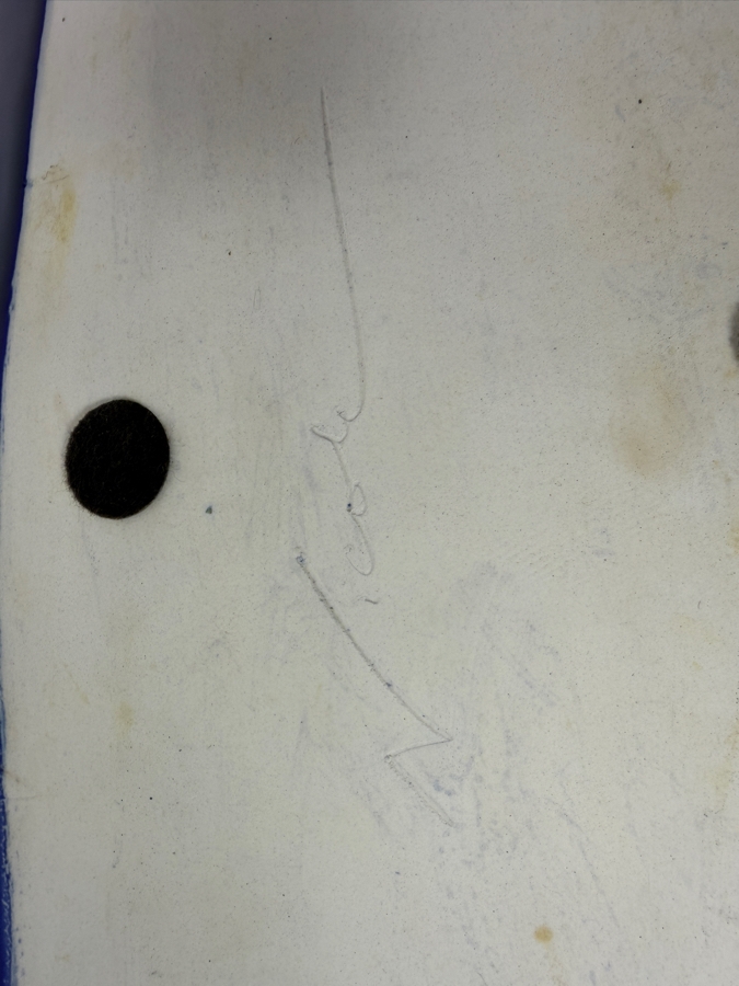 Vintage Studio Art Pottery Cobalt Blue Glazed Oval Fish Platter Serving Tray 20'W X 9'H [Photo 6]
