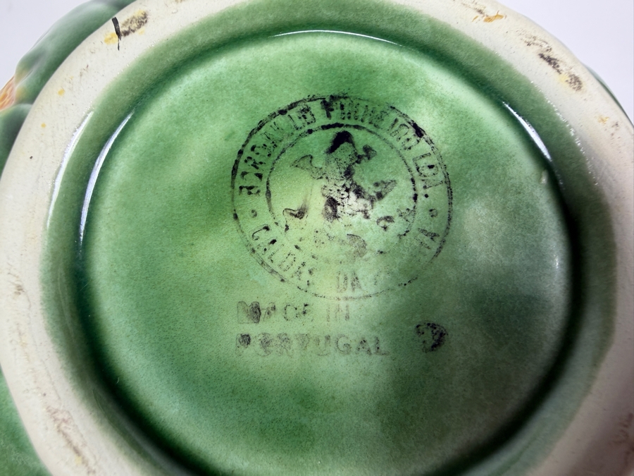 Vintage Bordallo Pinheiro Orange Citrus Fruit Shape Majolica Teapot Made In Portugal 5'H [Photo 5]