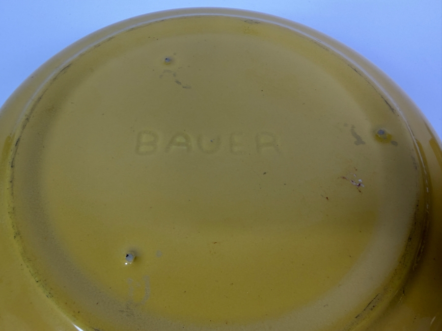 Vintage Bauer Pottery Gloss Yellow Ceramic Mixing Salad Bowl Made In USA 10.5'W X 3.25'H [Photo 5]