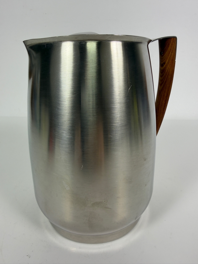 Vintage Mid Century Modern West Bend 2.5 Quart Stainless Steel Pitcher Made In USA 8'H [Photo 3]