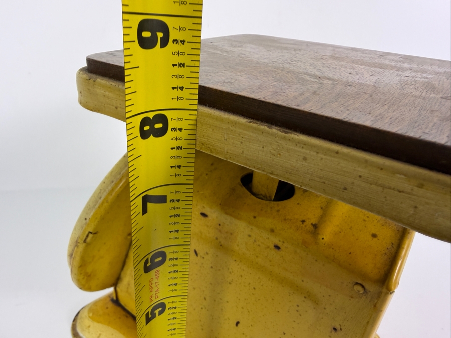 Antique Hanson Model 2000 Yellow Cast Iron 25 Pound Baby Scale Made In USA 8.25'H [Photo 5]