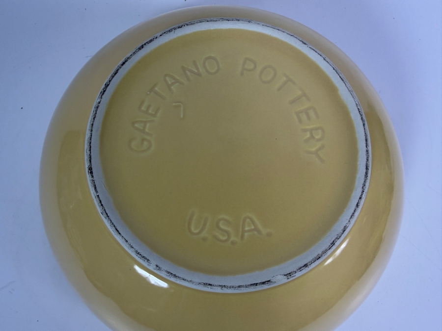 Vintage Gaetano Pottery Yellow Gloss Ceramic Salad Mixing Bowl Made In USA 10.5'W X 4.75'H [Photo 4]