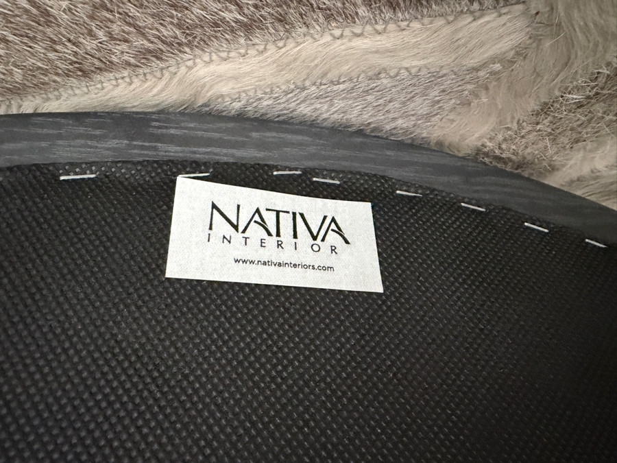 Nativa Interiors Custom Upholstered Dining Armchair In Edelman Iridescent Blue Leather 22'W X 22'D X 32.5'H [Photo 6]