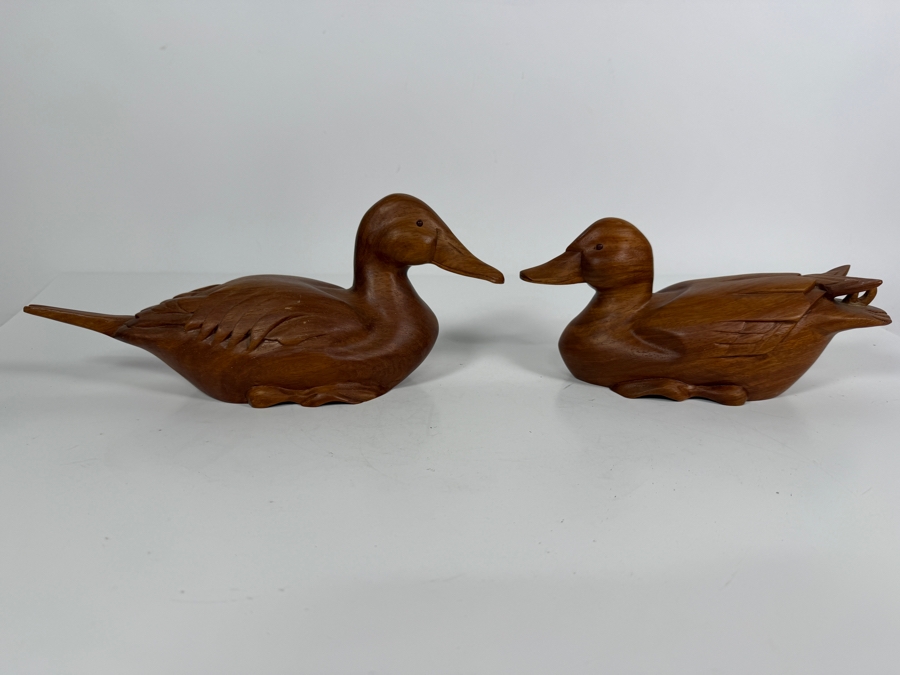 Pair Of Carved Wooden Ducks 11'W [Photo 7]
