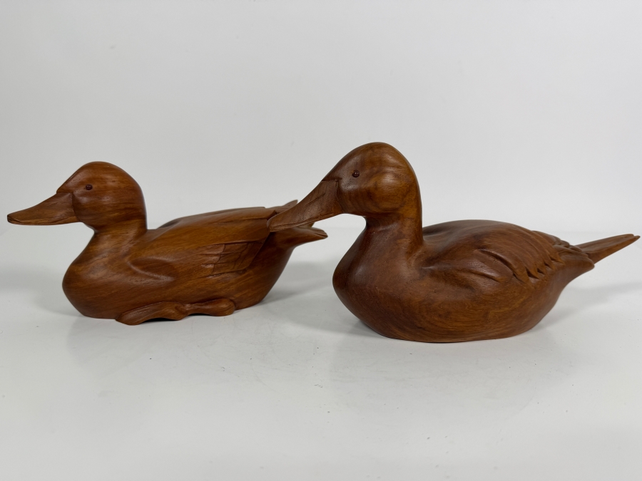 Pair Of Carved Wooden Ducks 11'W [Photo 2]