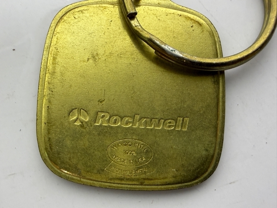 (3) Vintage 1/5 10k Gold Rockwell Employee Service Pins, 10th Year Anniversary of Columbia Space Shuttle Pin, 20 Year Anniversary Apollo 11 Pin, Apollo 11 25 Year Keychain and MFA Team Award Pin [Photo 7]