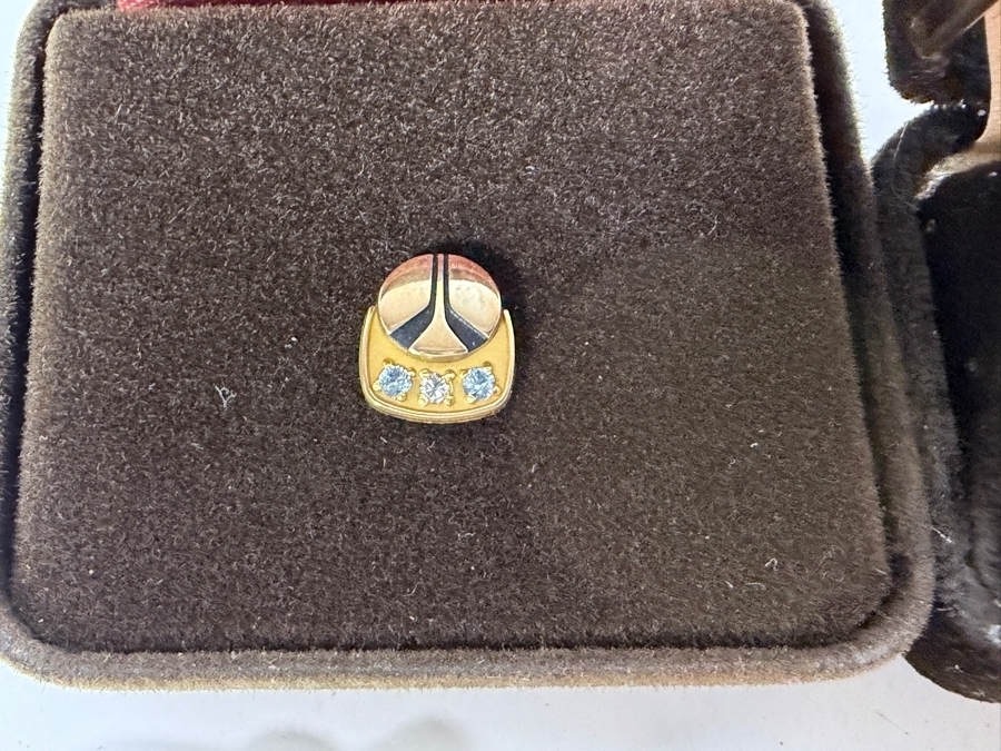 (3) Vintage 1/5 10k Gold Rockwell Employee Service Pins, 10th Year Anniversary of Columbia Space Shuttle Pin, 20 Year Anniversary Apollo 11 Pin, Apollo 11 25 Year Keychain and MFA Team Award Pin [Photo 10]