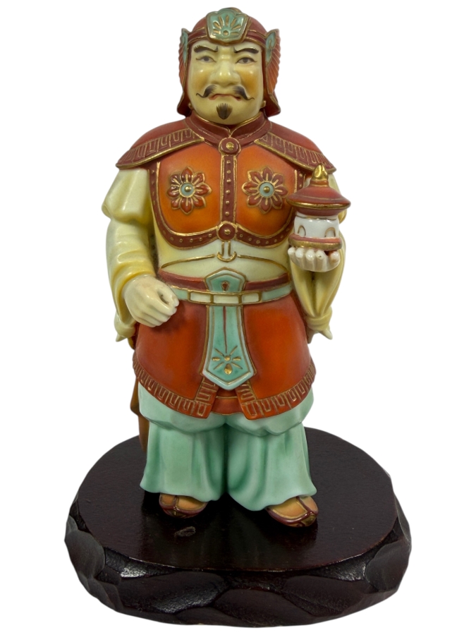 Vintage Toshikane Arita Porcelain Figurine of Bishamonten 4.5H