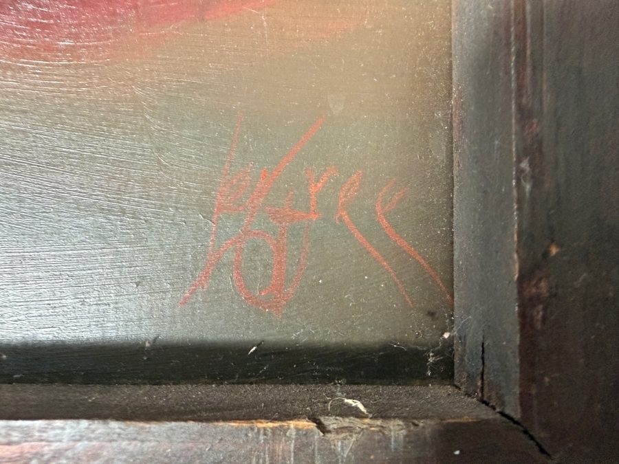 Just Added - Original Spanish Flamenco Dancer Oil Painting On Board Signer Lower Right Signature Illegible In Vintage Wooden Frame [Photo 14]