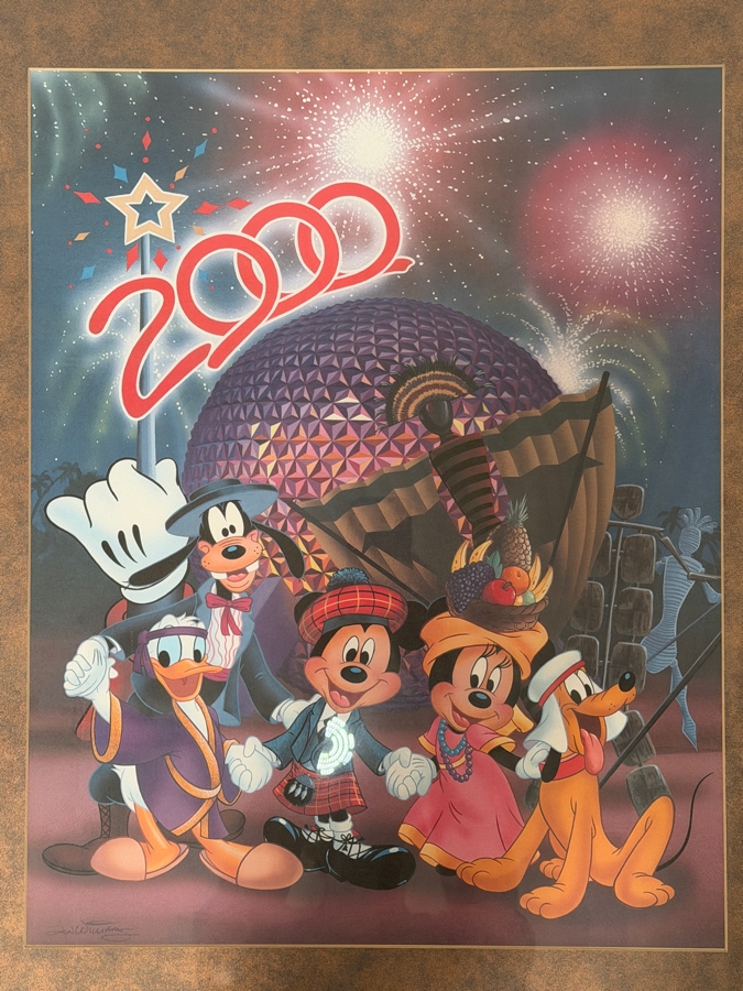 Just Added - 'Celebrate the Future, Hand in Hand' Walt Disney World Millennium Celebration Limited Edition Commemorative Lithograph With COA Framed [Photo 2]