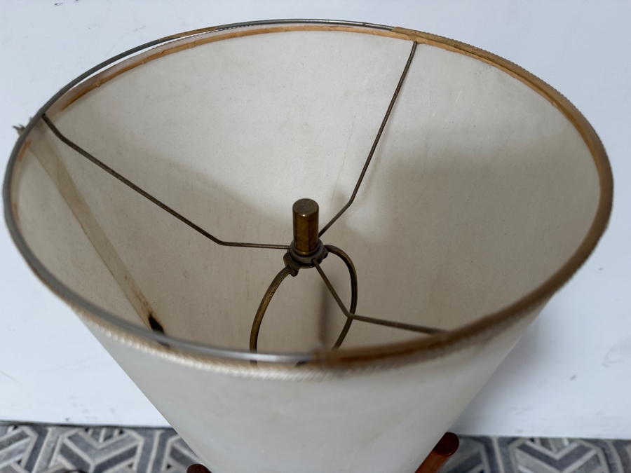 Just Added - Mid-Century Modern Adrian Pearsall Walnut Floor Lamp - Shade Is Damaged 57'H [Photo 5]