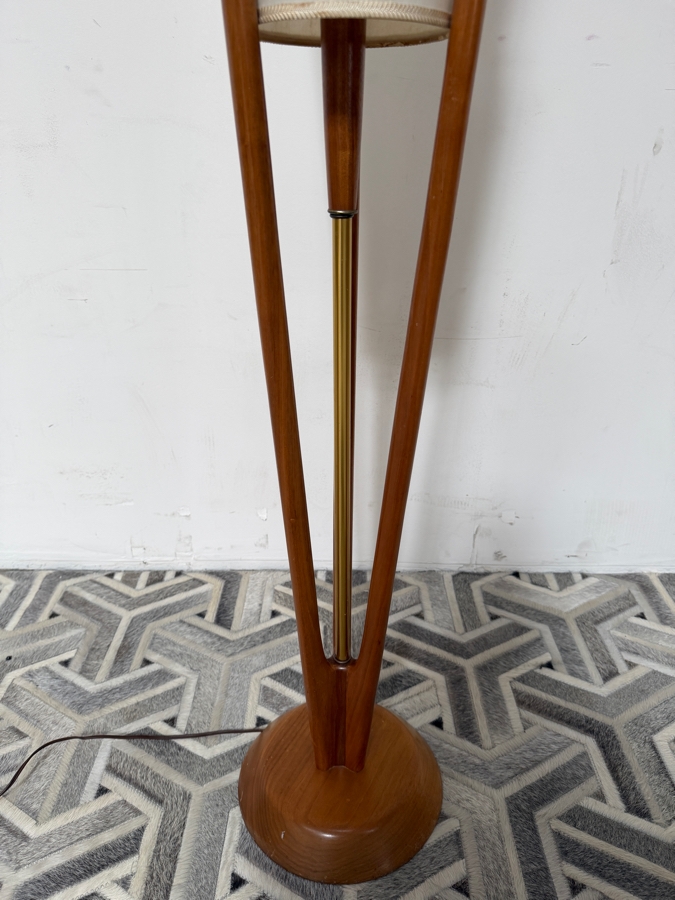 Just Added - Mid-Century Modern Adrian Pearsall Walnut Floor Lamp - Shade Is Damaged 57'H [Photo 4]