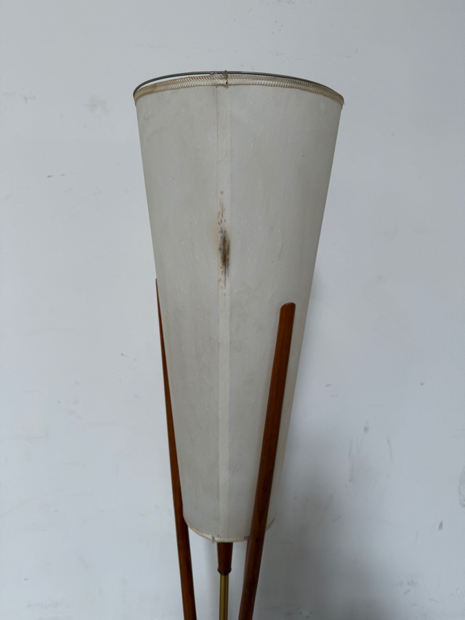 Just Added - Mid-Century Modern Adrian Pearsall Walnut Floor Lamp - Shade Is Damaged 57'H [Photo 8]