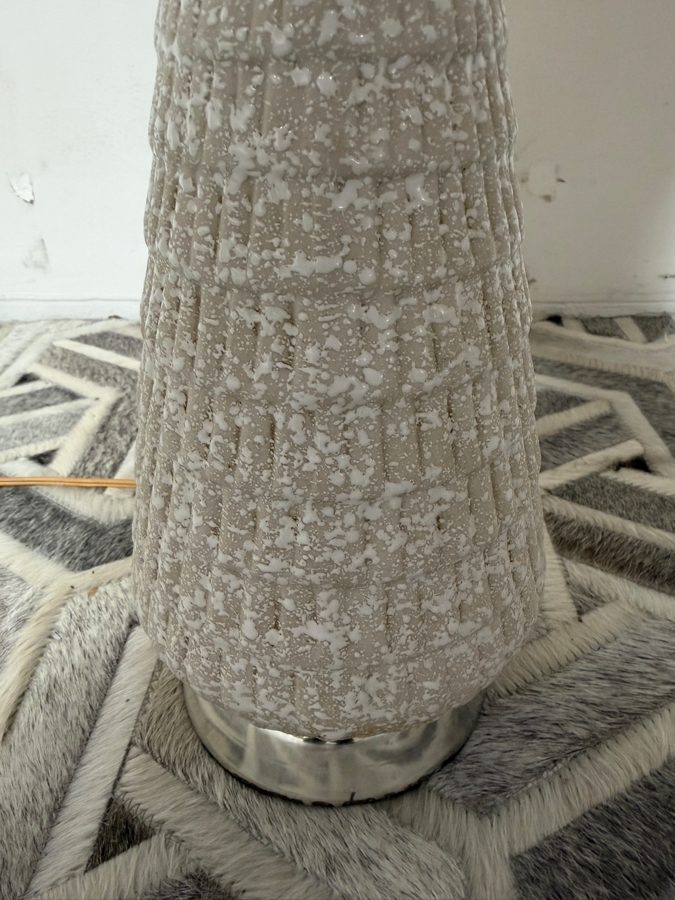 Just Added - Mid-Century Modern Ceramic Table Lamp with Walnut Accents 35'H [Photo 4]