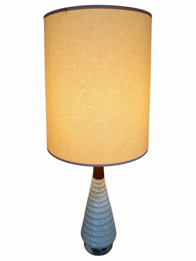 Just Added - Mid-Century Modern Ceramic Table Lamp with Walnut Accents 35'H [Photo 8]