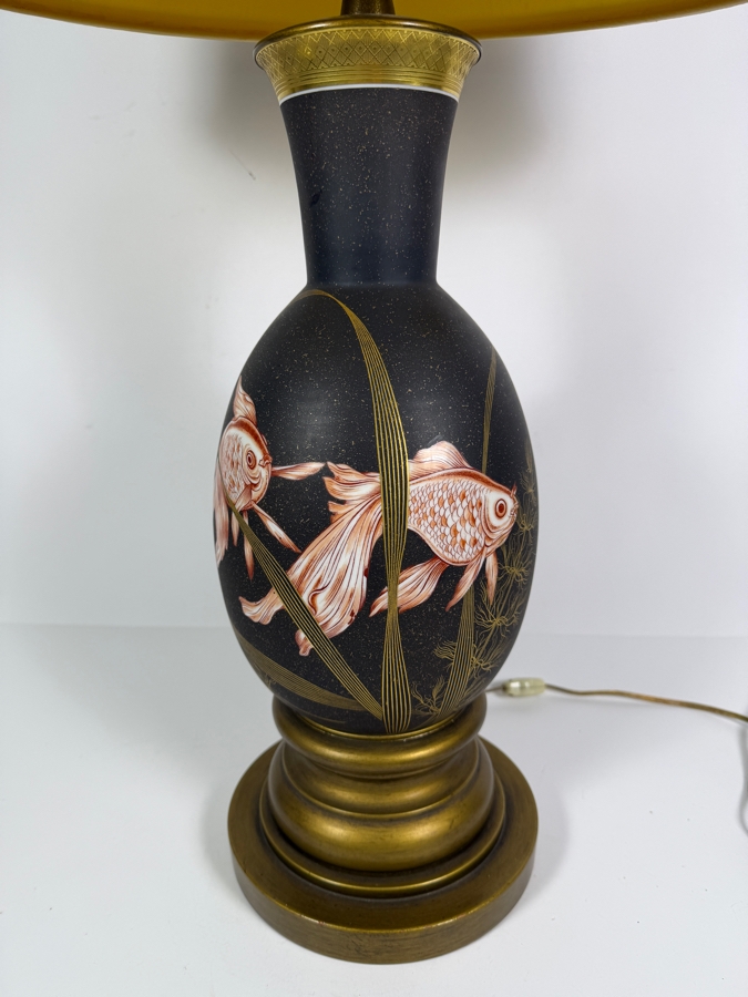 Just Added - Stunning Hand Painted Porcelain Koi Fish Table Lamp 33'H [Photo 5]