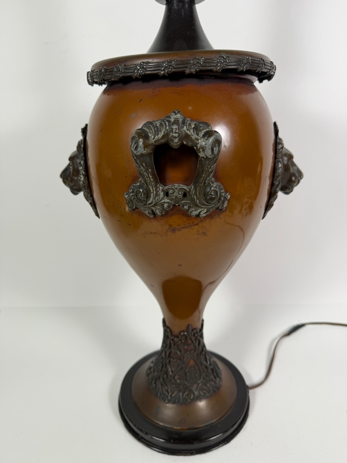 Just Added - Vintage Frederick Cooper Metal Floor Lamp With Applied Lion Heads 37'H [Photo 10]