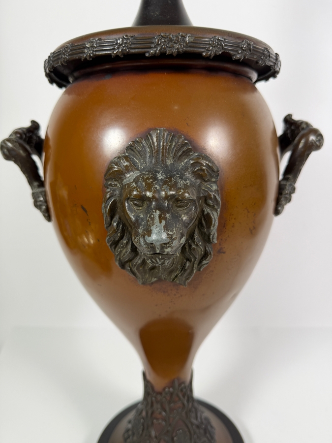 Just Added - Vintage Frederick Cooper Metal Floor Lamp With Applied Lion Heads 37'H [Photo 12]