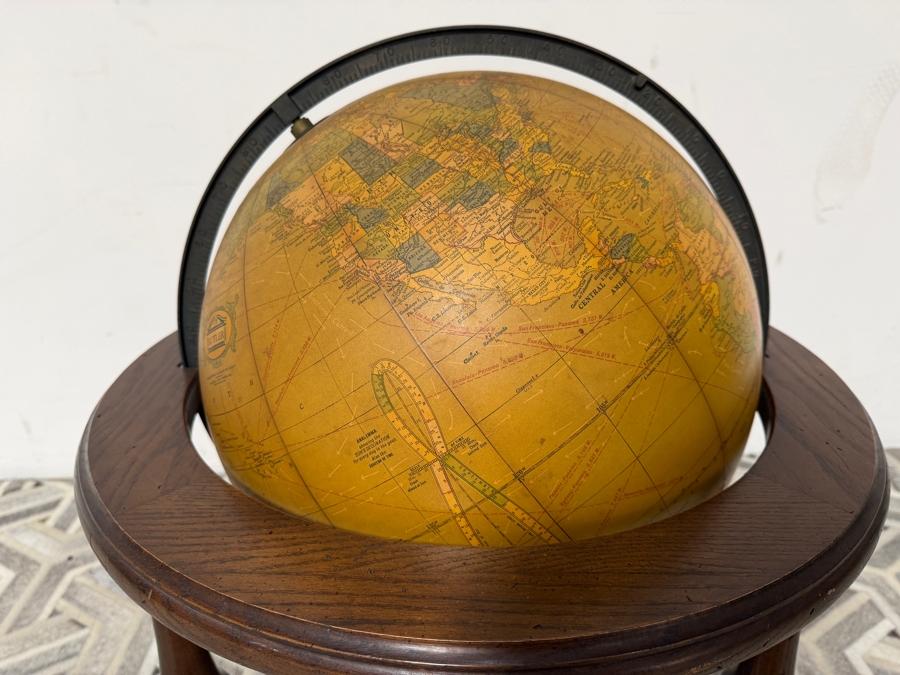 Just Added - Vintage Butler Floor Standing World Globe George F. Cram Company 21W X 31H [Photo 3]