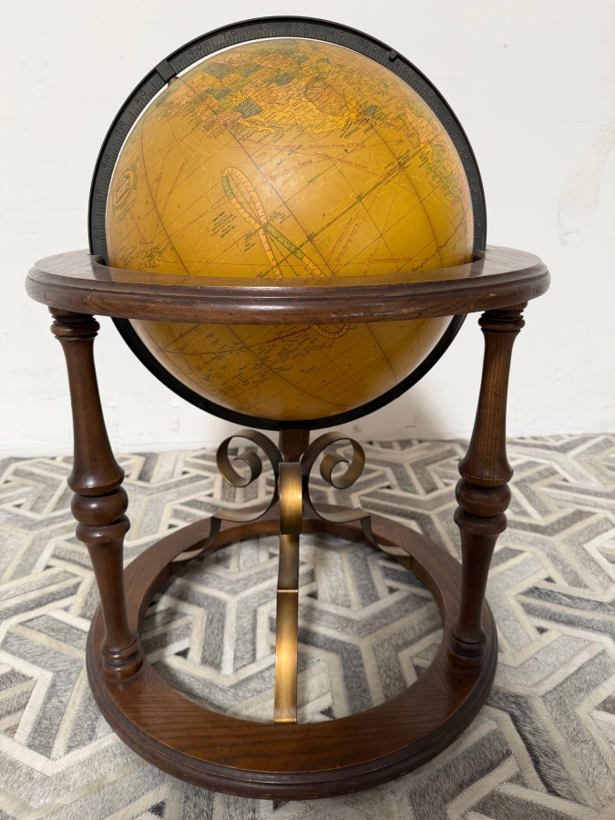 Just Added - Vintage Butler Floor Standing World Globe George F. Cram Company 21W X 31H [Photo 2]