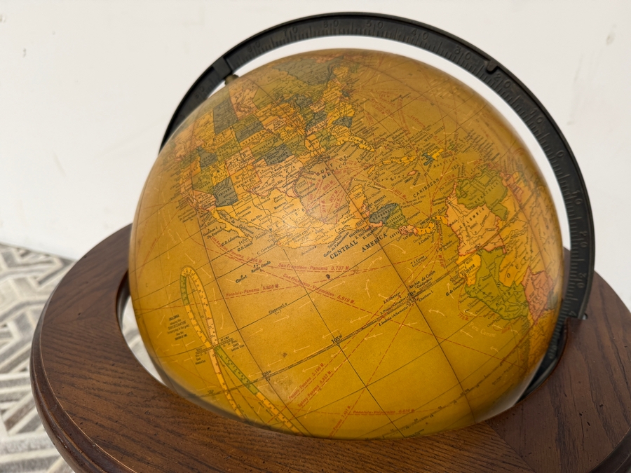 Just Added - Vintage Butler Floor Standing World Globe George F. Cram Company 21W X 31H [Photo 5]