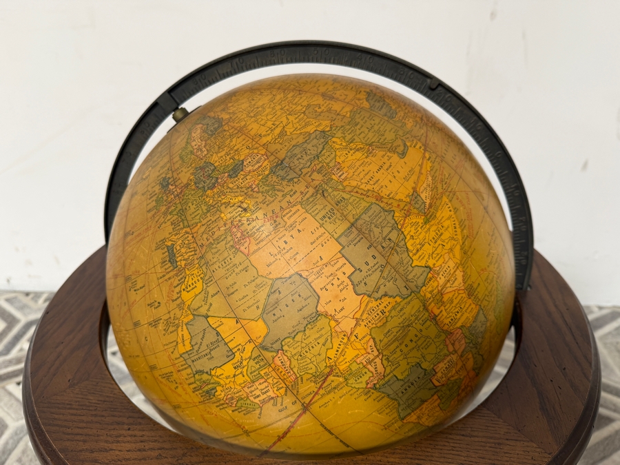 Just Added - Vintage Butler Floor Standing World Globe George F. Cram Company 21W X 31H [Photo 6]
