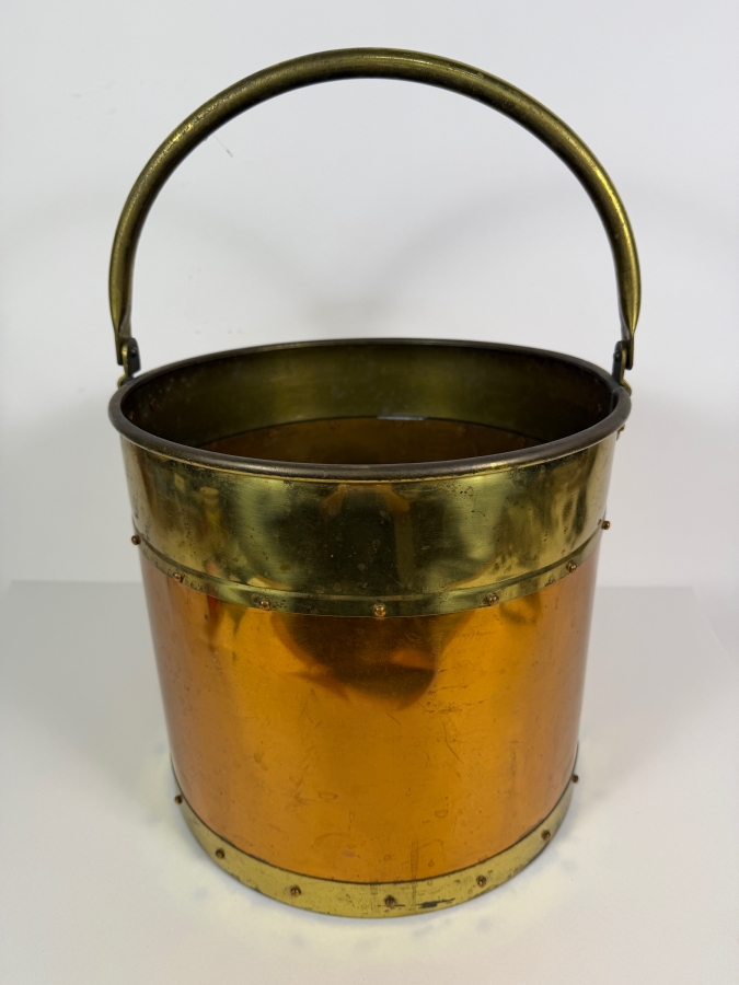 Just Added - Vintage Copper and Brass Handled Coal Bucket 12.5W X 12.5H [Photo 2]