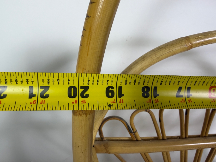 Just Added - Vintage Mid-Century Modern Bent Rattan Magazine Rack Franco Albini Style 20W X 23H [Photo 4]