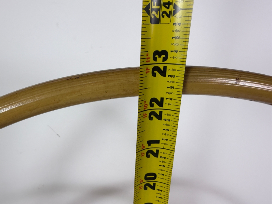 Just Added - Vintage Mid-Century Modern Bent Rattan Magazine Rack Franco Albini Style 20W X 23H [Photo 5]