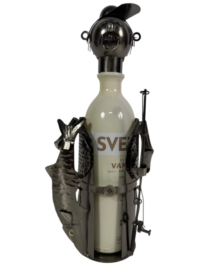 Just Added - Fisherman Wine Bottle Holder Waiter 14H