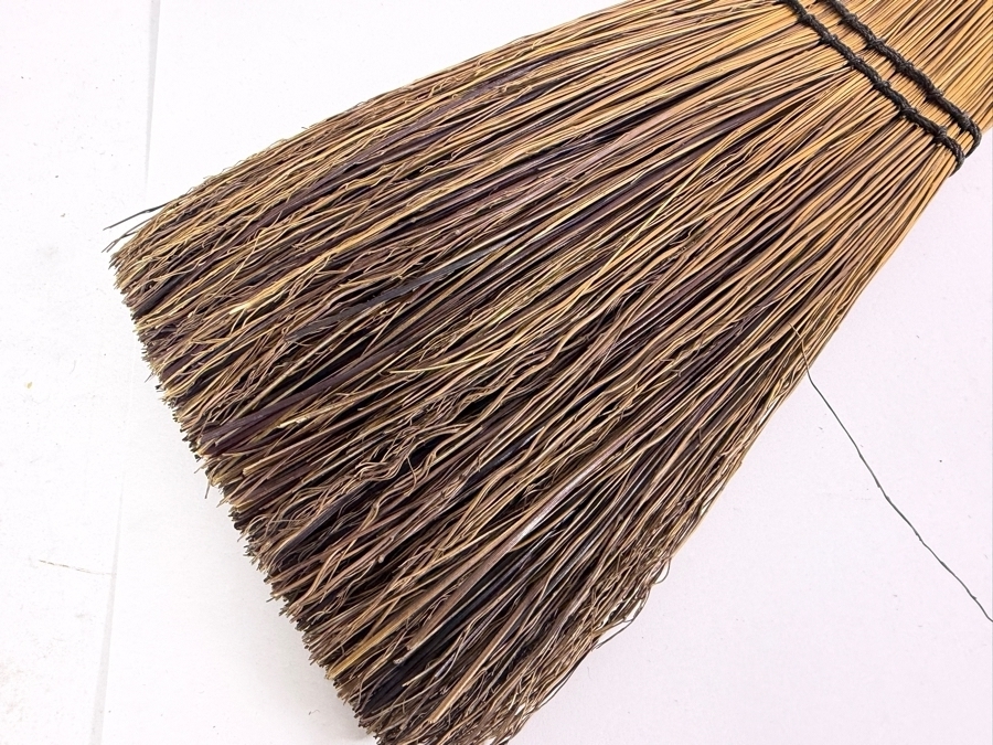 Just Added - Vintage Twig Hearth Whisk Broom with Wooden Handle 28'L [Photo 2]