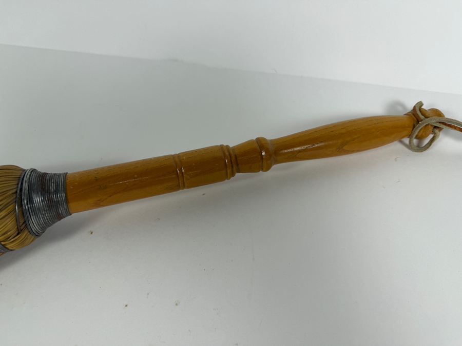 Just Added - Vintage Twig Hearth Whisk Broom with Wooden Handle 28'L [Photo 5]