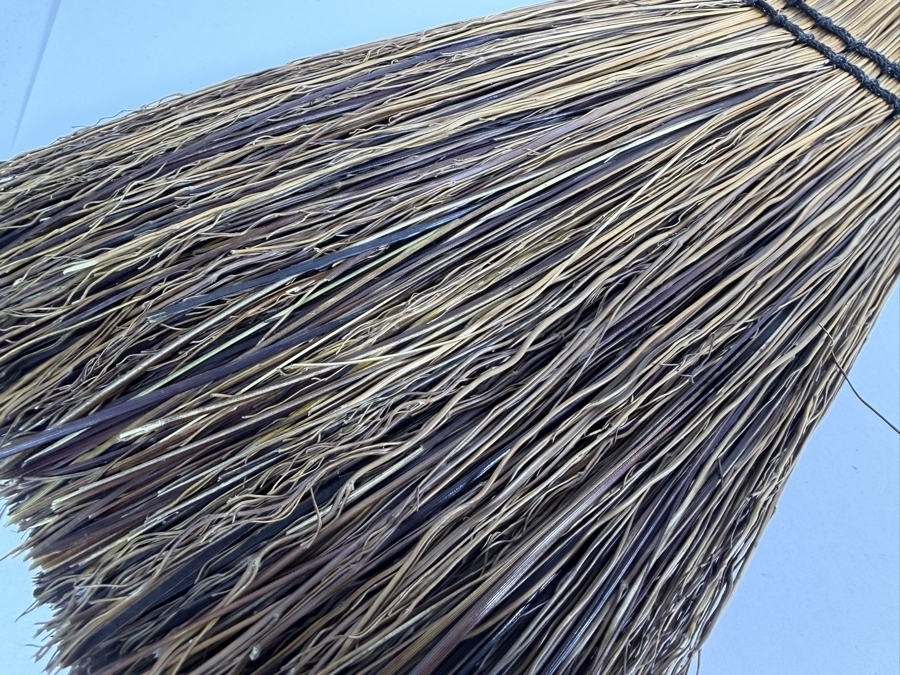 Just Added - Vintage Twig Hearth Whisk Broom with Wooden Handle 28'L [Photo 3]
