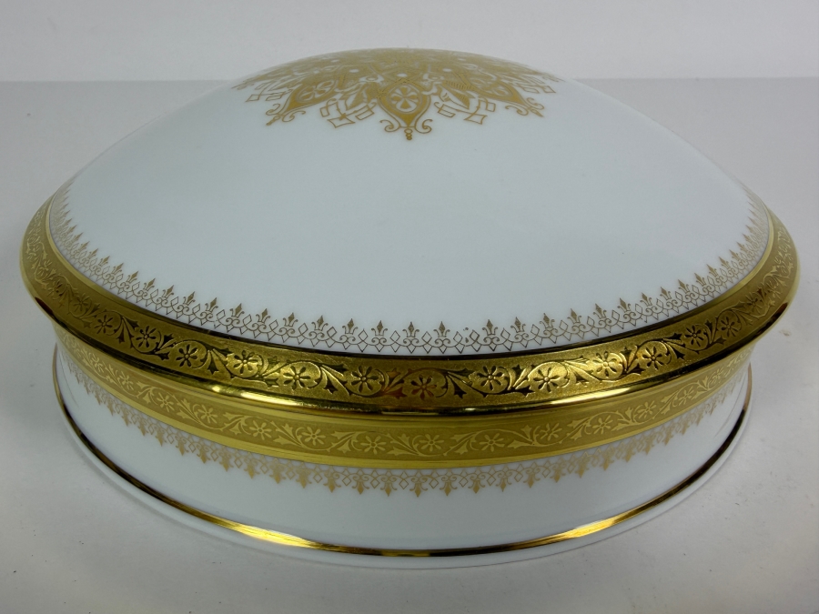 Just Added - Large Limoges France Porcelain Hand Painted Lidded Box 8.25W X 3H [Photo 2]