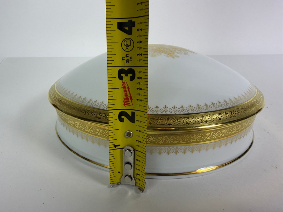 Just Added - Large Limoges France Porcelain Hand Painted Lidded Box 8.25W X 3H [Photo 11]