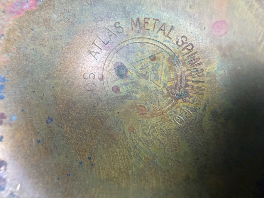 Just Added - Vintage Atlas Metal Spinning Co Copper Bowl 8.75W X 6.5H [Photo 6]