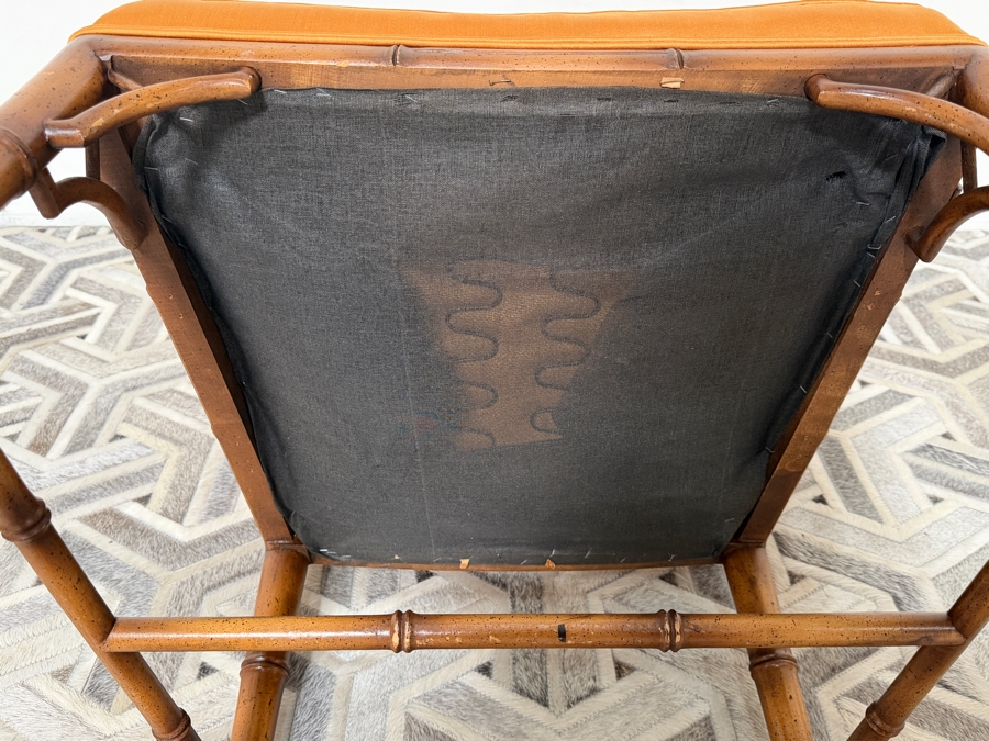 Just Added - Vintage Mid-Century Modern Wooden Faux Bamboo Armchair 21W X 22D X 39H [Photo 7]