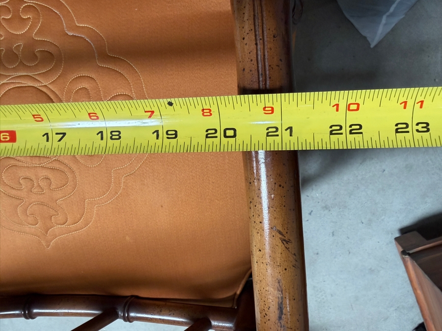 Just Added - Vintage Mid-Century Modern Wooden Faux Bamboo Armchair 21W X 22D X 39H [Photo 8]