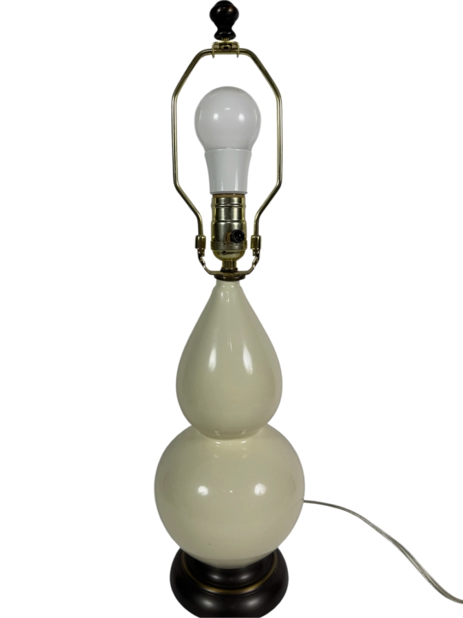 Just Added - Double-gourd White Ceramic Table Lamp 22'H