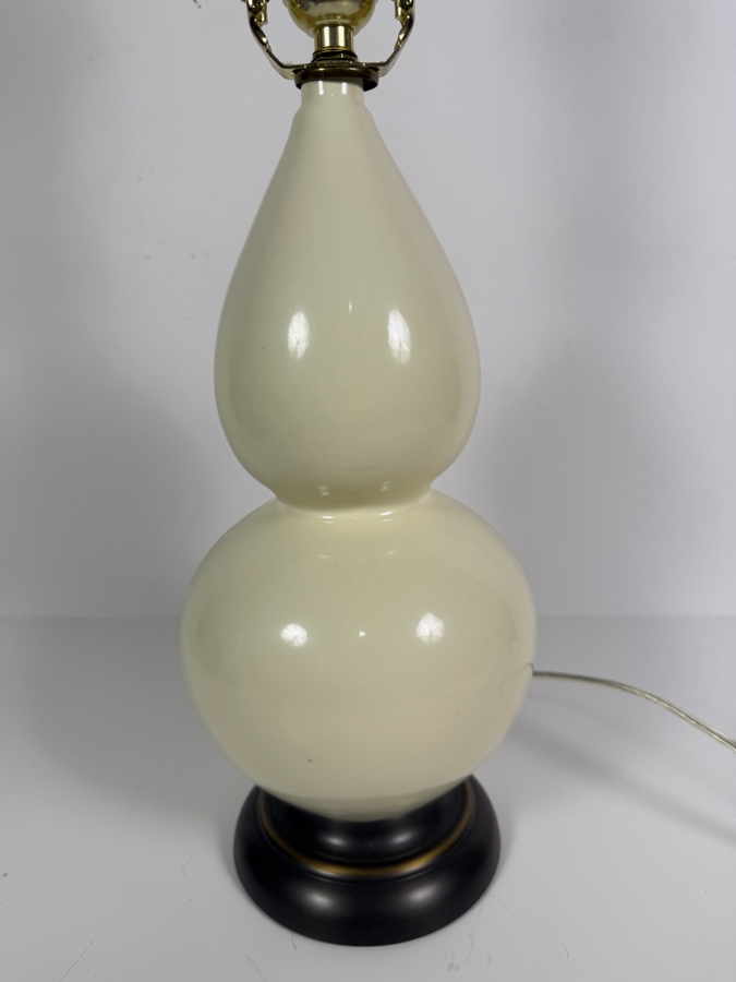 Just Added - Double-gourd White Ceramic Table Lamp 22'H [Photo 4]