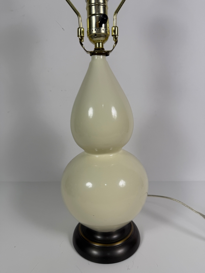 Just Added - Double-gourd White Ceramic Table Lamp 22'H [Photo 3]
