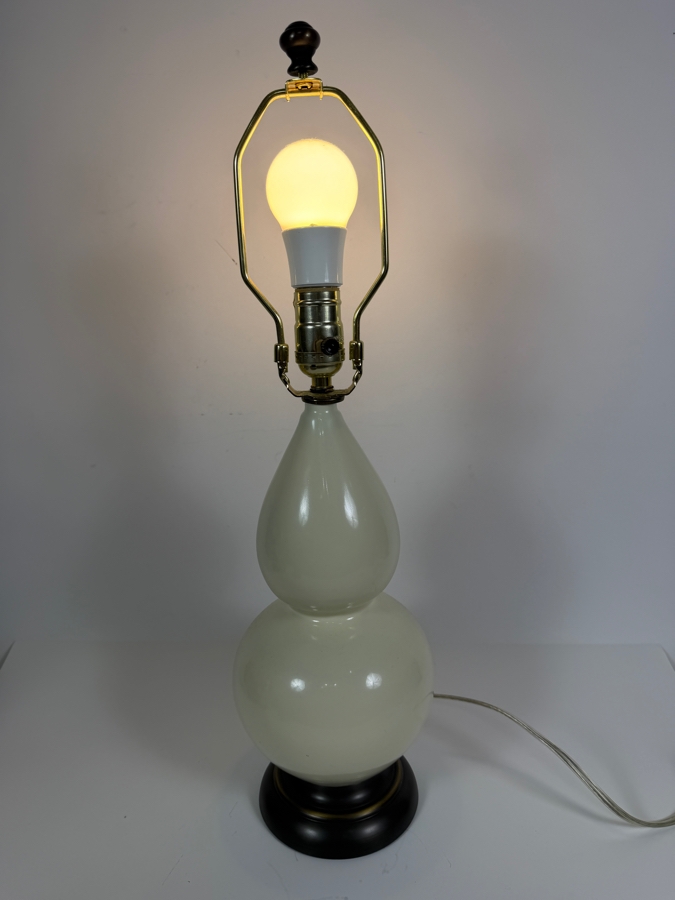Just Added - Double-gourd White Ceramic Table Lamp 22'H [Photo 5]