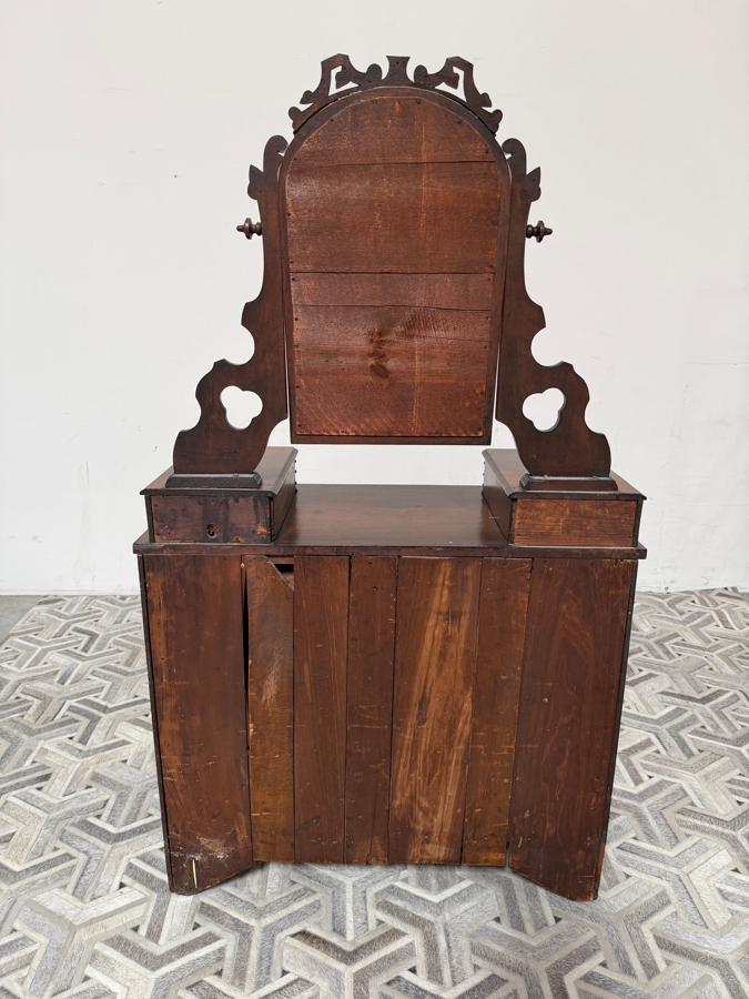 Just Added - Vintage American Victorian Carved Walnut Dresser 5-Drawer Chest of Drawers with Adjustable Mirror Featuring Hand-carved Fruit and Nut Pulls 37.5W X 18D X 64H [Photo 10]