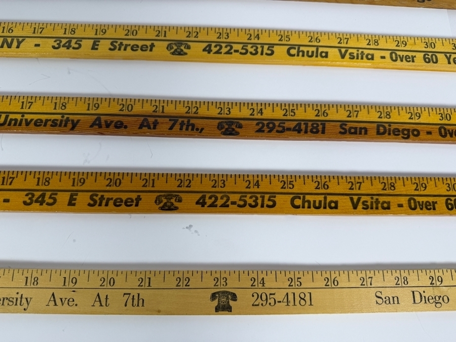Just Added - (5) Vintage Burnett Furniture Company Advertising Wooden Yardsticks [Photo 4]