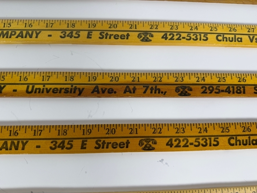 Just Added - (5) Vintage Burnett Furniture Company Advertising Wooden Yardsticks [Photo 3]