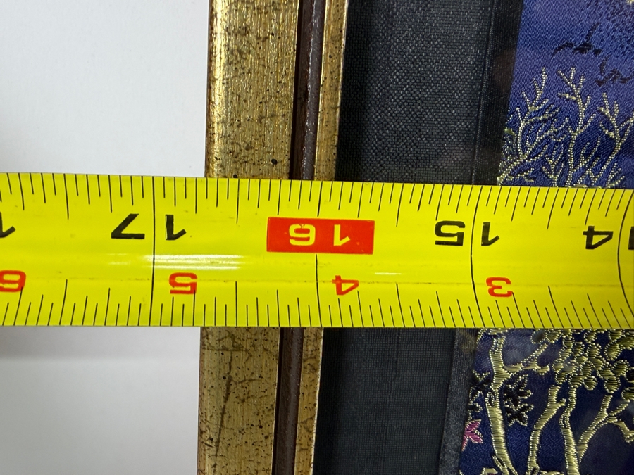 Just Added - Vintage 20th Century Chinese Silk Embroidery Panel Framed 16.5 X 29.5 [Photo 11]