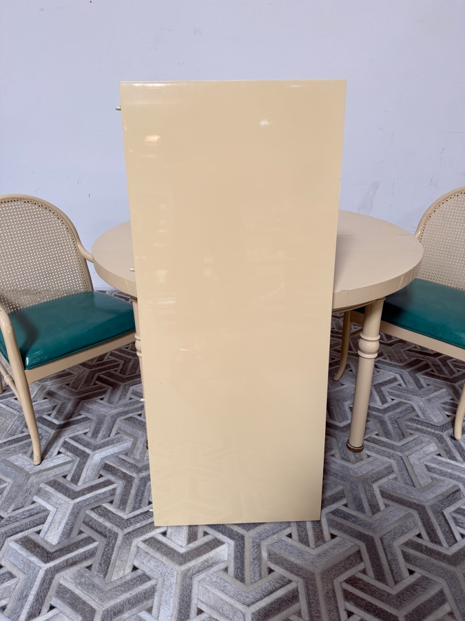 Just Added - Vintage Drexel Wellington Park 48' Dining Table with Single 20' Leaf and (3) Dining Chairs [Photo 6]