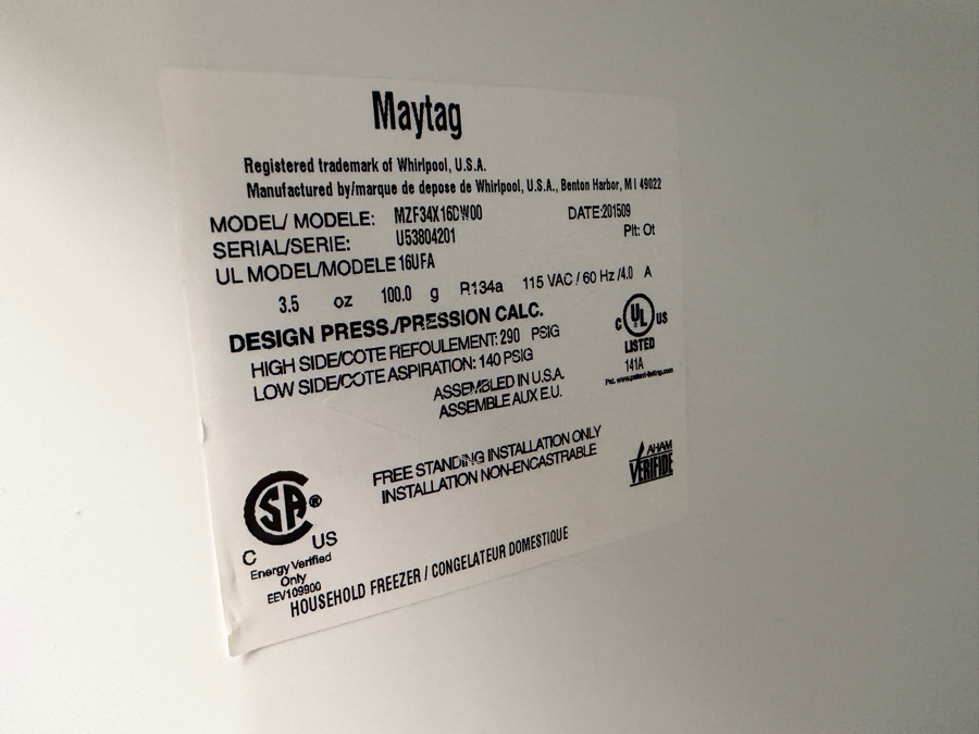 Just Added - Maytag Freezer Model MZF34X16DW00 30W X 29D X 61H [Photo 5]