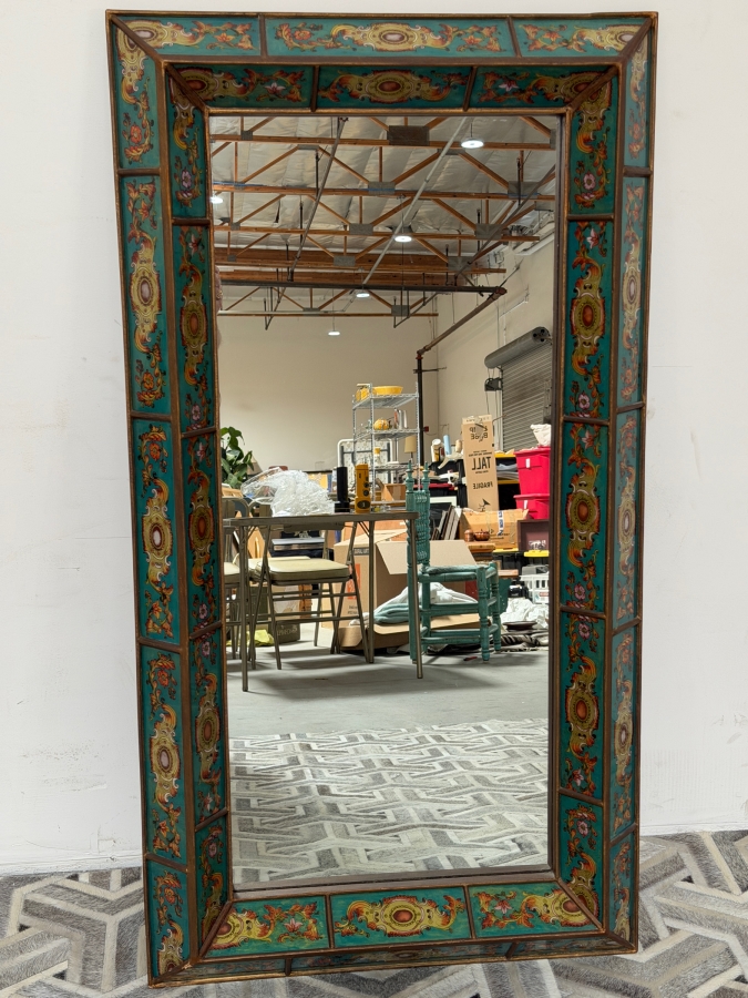 Just Added - Vintage Reverse Painted Glass Mirror 27.5 X 51 [Photo 2]